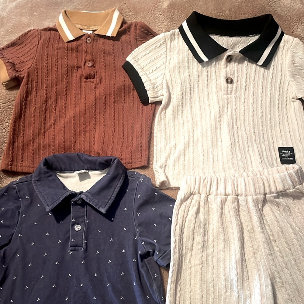 Bundle of 12-18 mo Boys SHEIN shirts. Like new and so cute💙